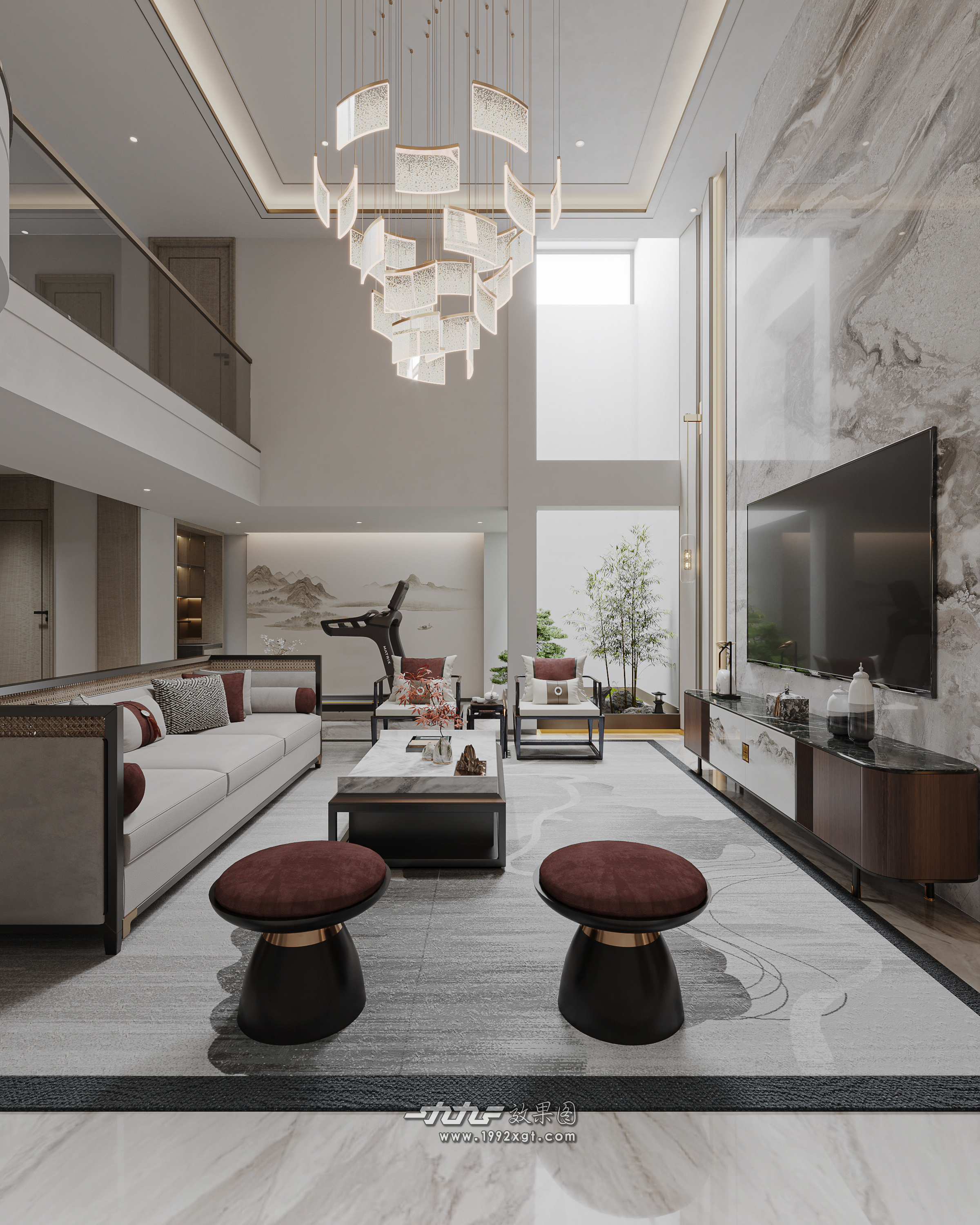 新中式客餐厅别墅-1