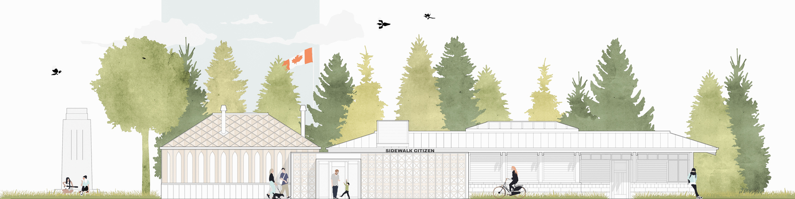 加拿大卡尔加里中央纪念公园木质曲线餐厅设计丨Studio North-44