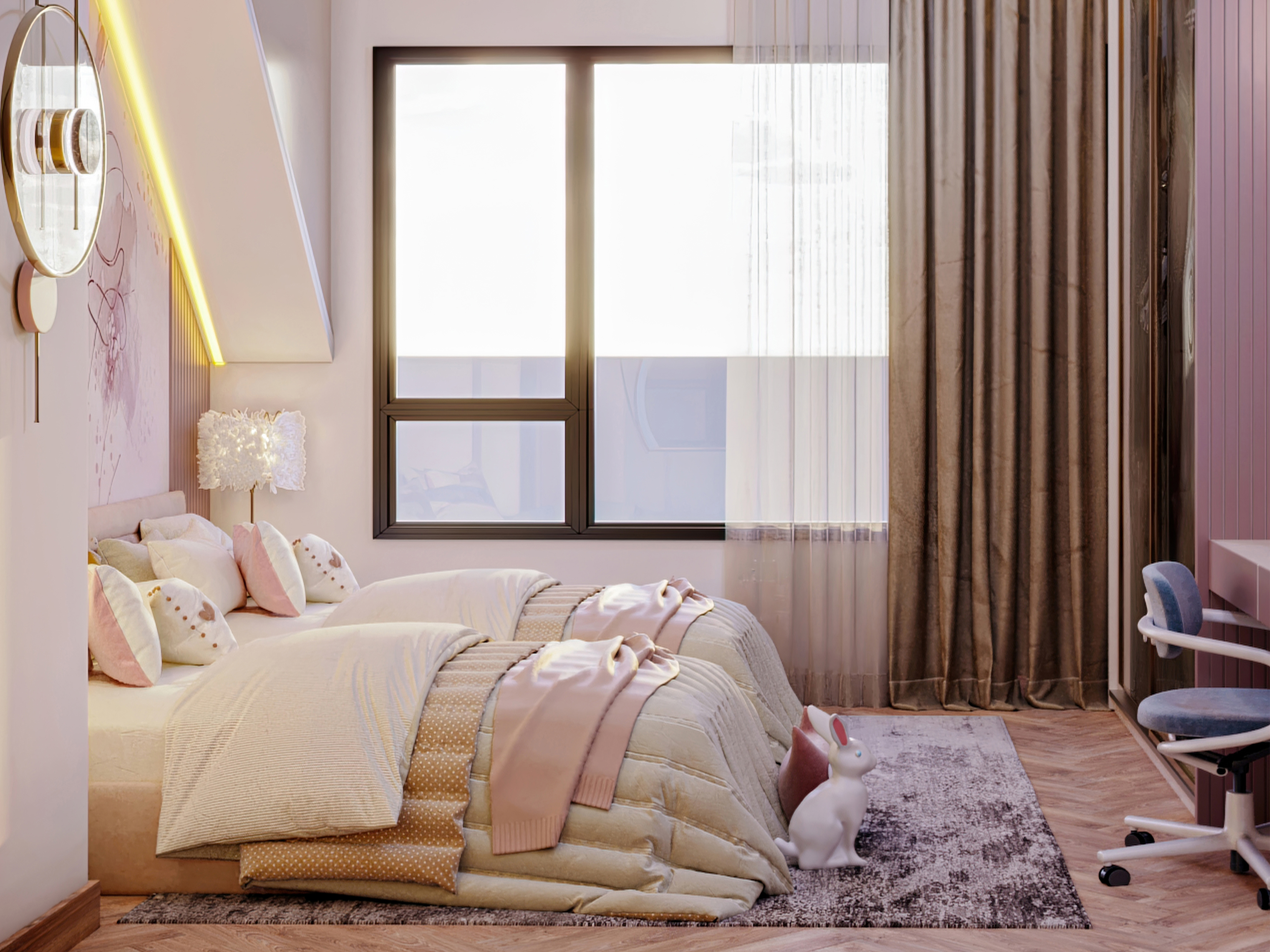 Girls bedroom interior design-4