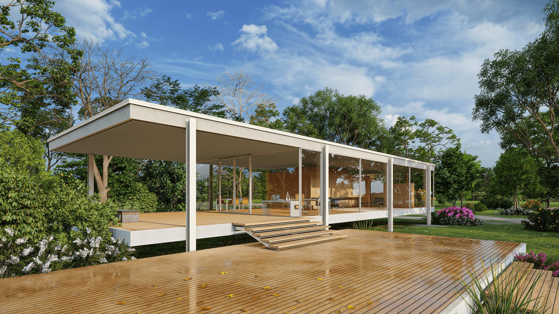 FARNWORTH HOUSE 渲染图丨Lumion 课程学生-7