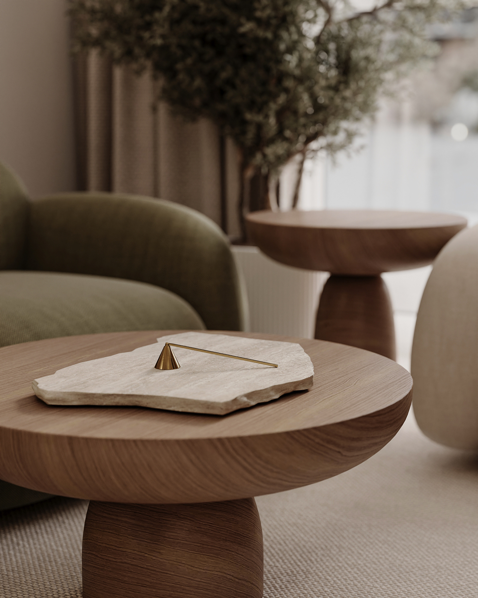 khaki & wood apartment-5