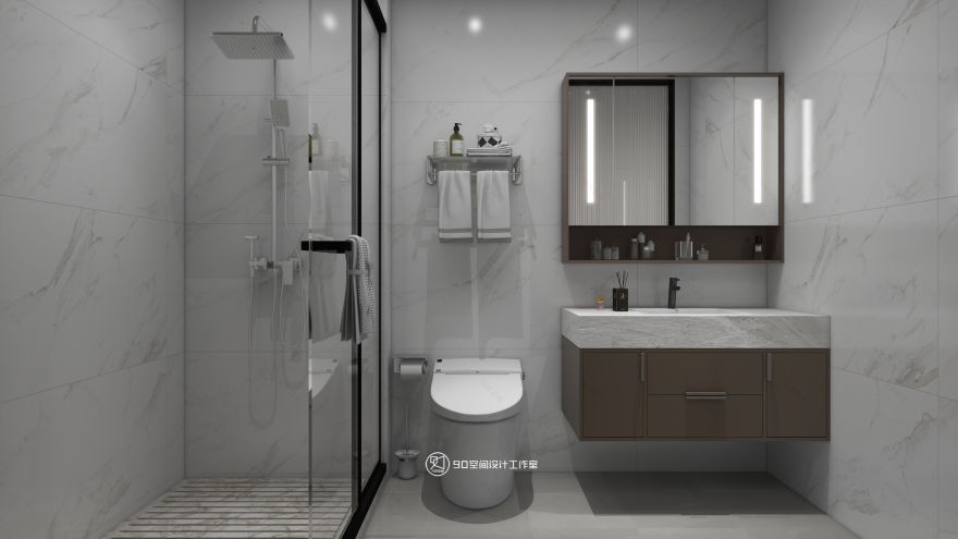 海市蜃楼现代轻奢风格挑高别墅设计丨90 空间设计-57