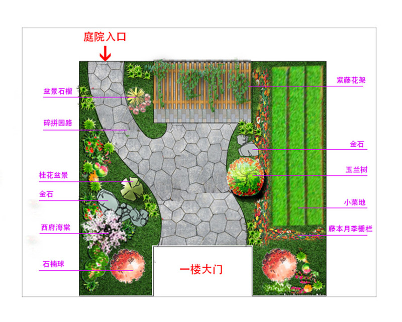 庭院彩色平面图设计案例-12