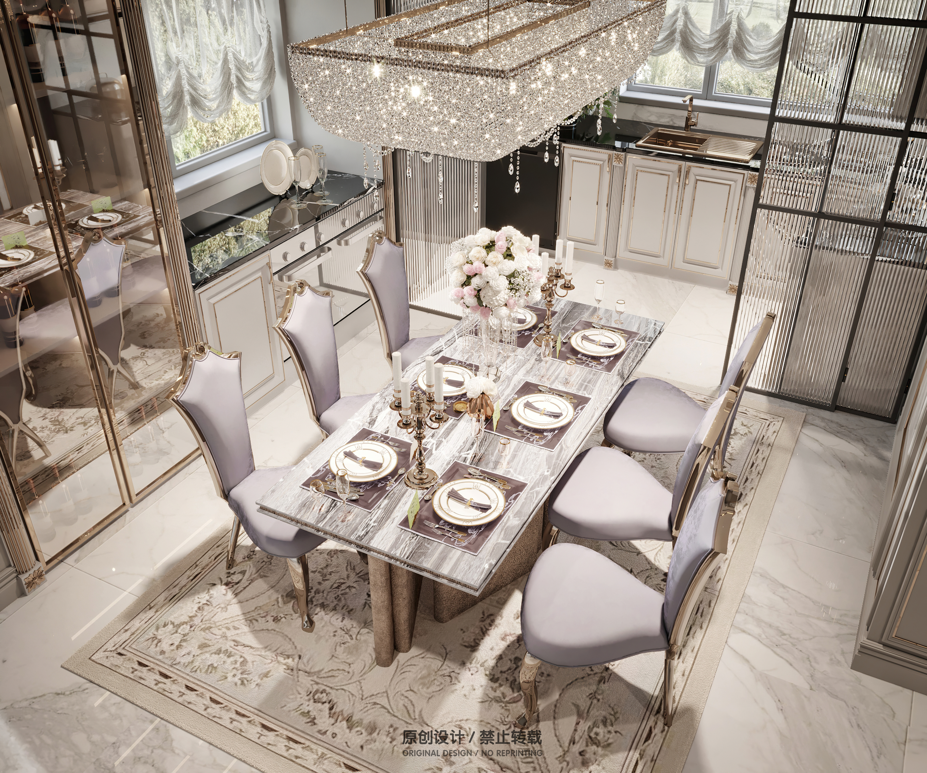 法式风格效果图表现丨魔方空间设计-10