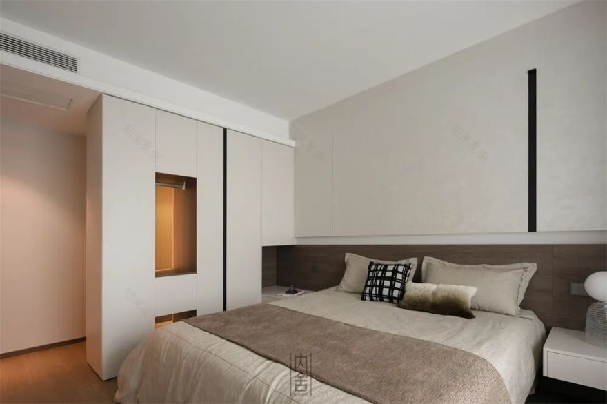 内舍软装丨147㎡极简风四居,经典配色感受有温度的家!-27