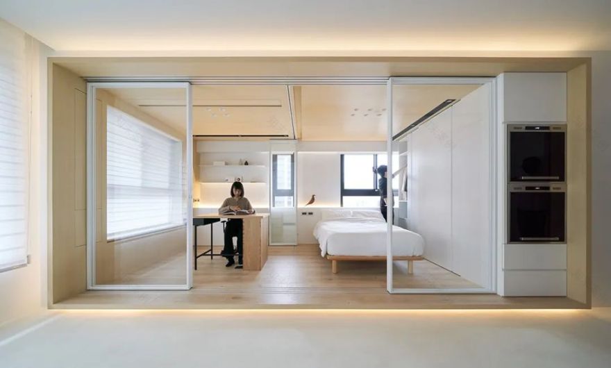 50㎡两居室小宅,弹性利用空间,打造充满变化的盒中盒 | 虫点子设计-29