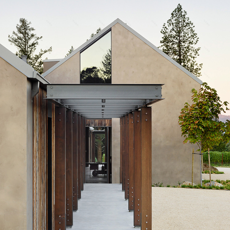 Field Architecture designs gabled house overlooking California vineyard-0