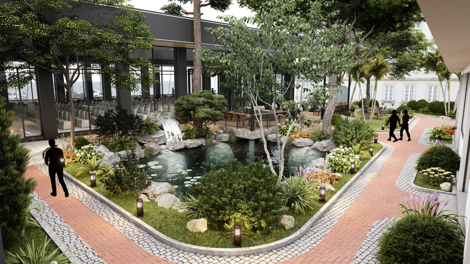 TIỂU CẢNH SÂN VƯỜN, HỒ CÁ-1