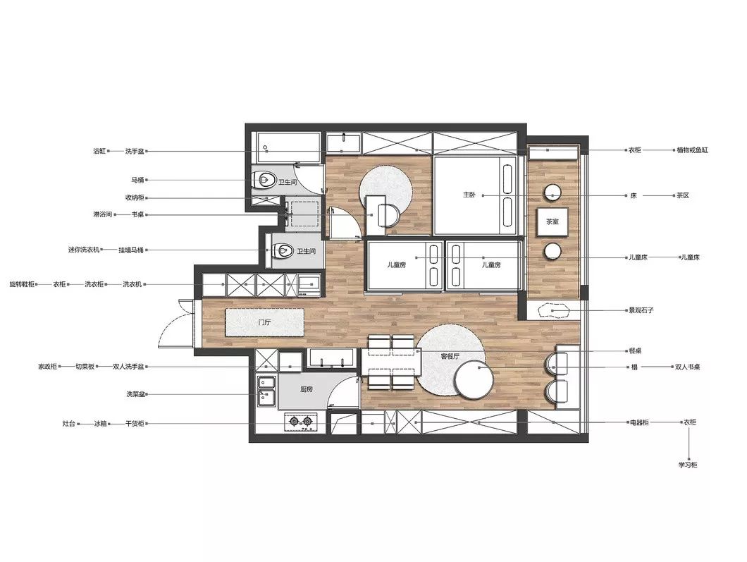 59㎡小屋变身四口之家舒适居所，设计亮点一一解析-12