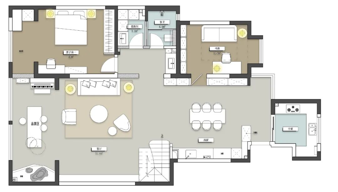 景寓学府新中式禅意复式住宅丨青马别墅空间设计-32