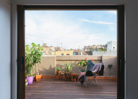 Barcelona apartment renovation by Nook with tiles and window seat-14