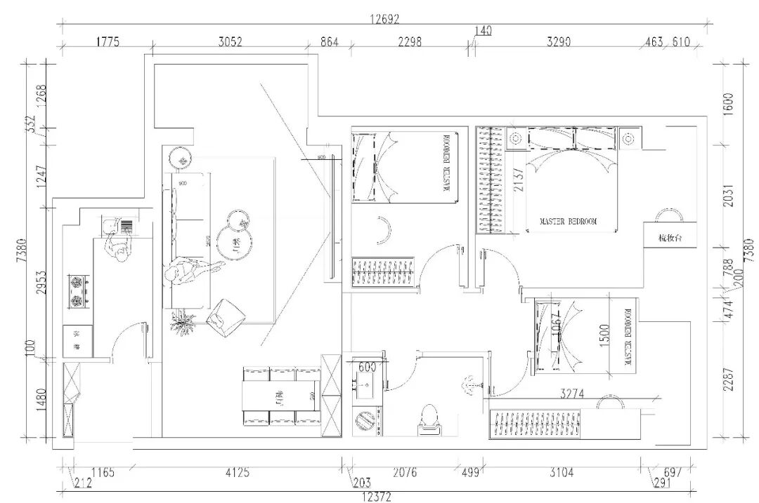 燕京航城|97㎡三居现代简约风案例-48