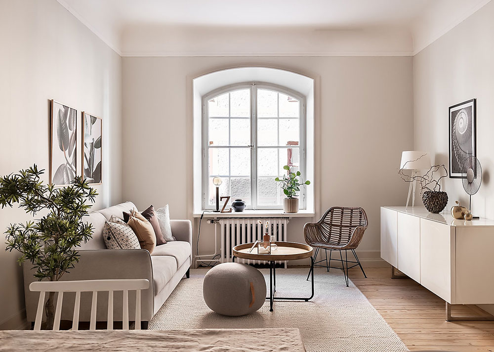 瑞典温馨米色公寓设计-1