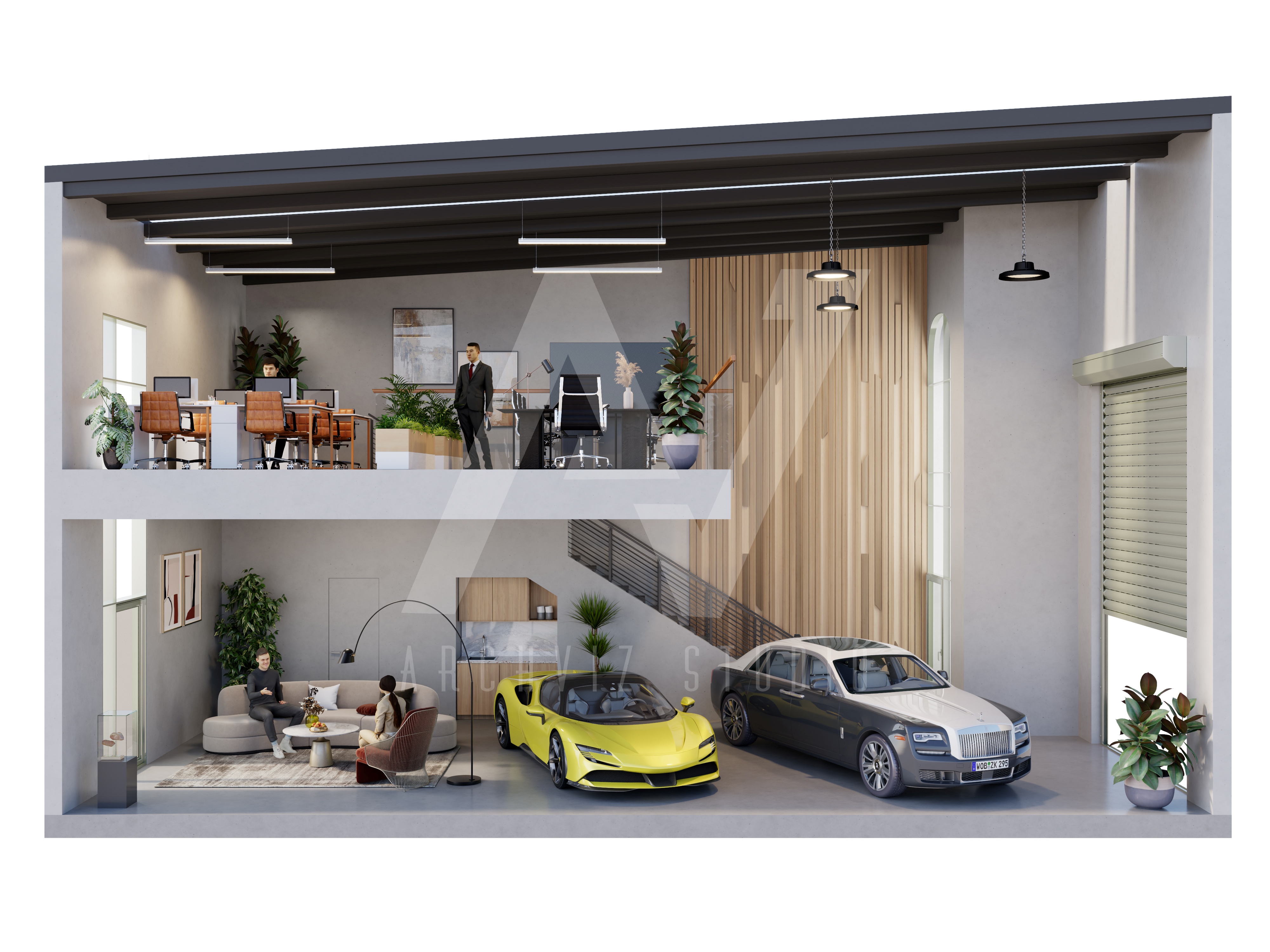 Industrial Complex | 3D Sectional Plans-17