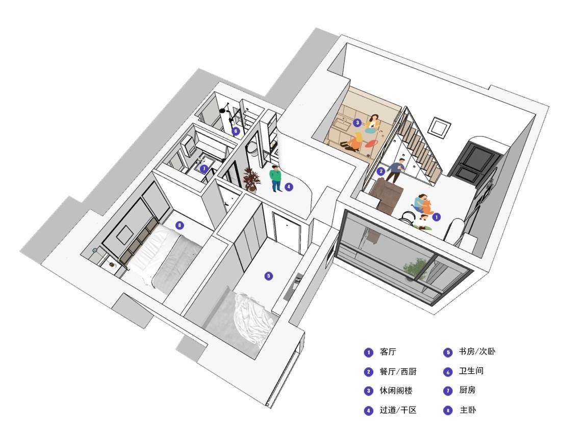 王一樹打造 76㎡中古风理想居所,优化空间动线与收纳-17