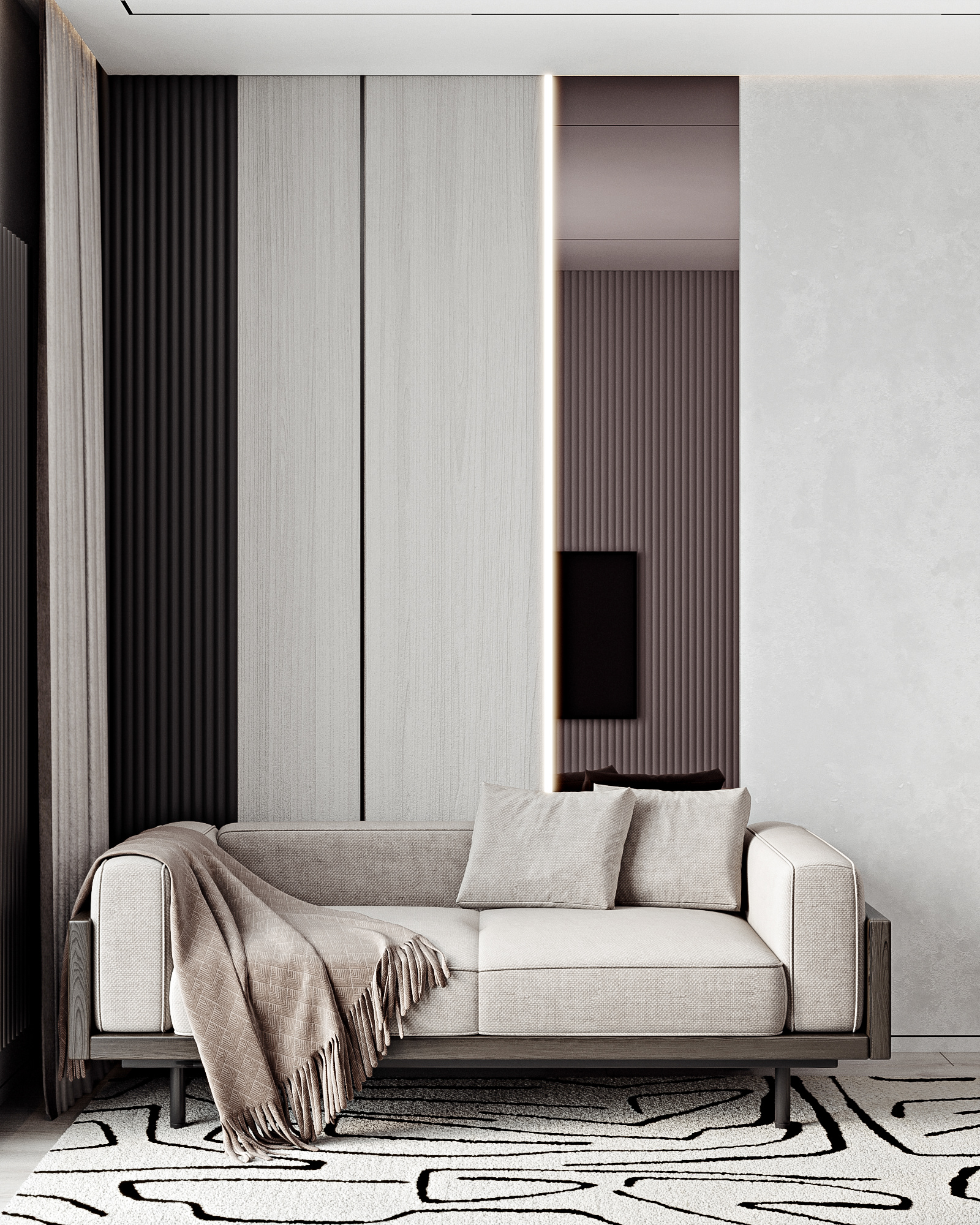 Monochrome minimalistic apartment-0