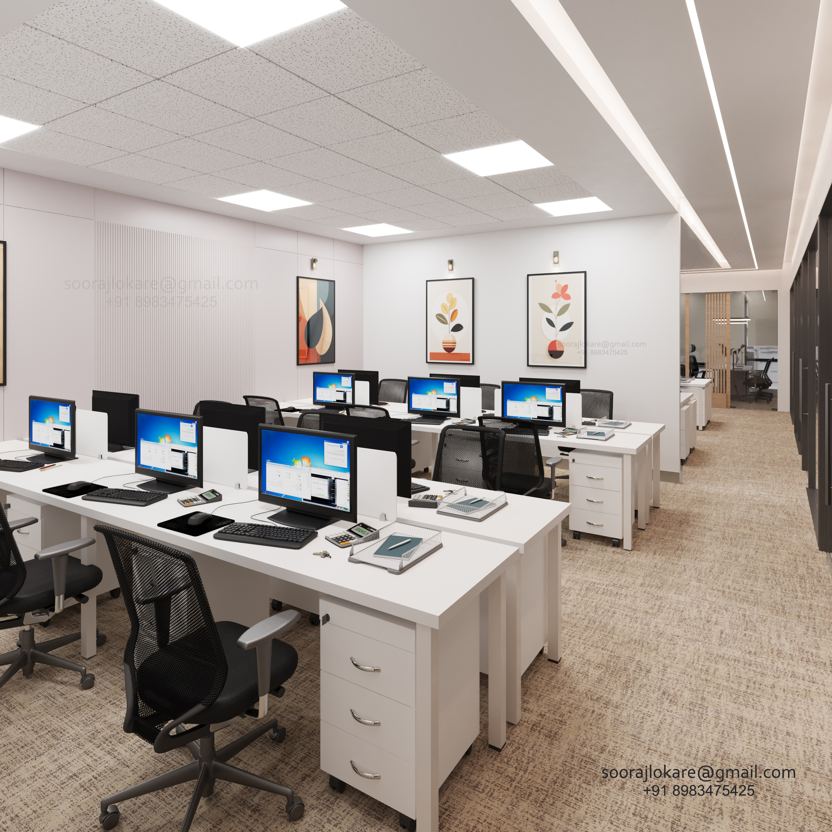 3D Commercial Office Interior Design for PL Capital-2