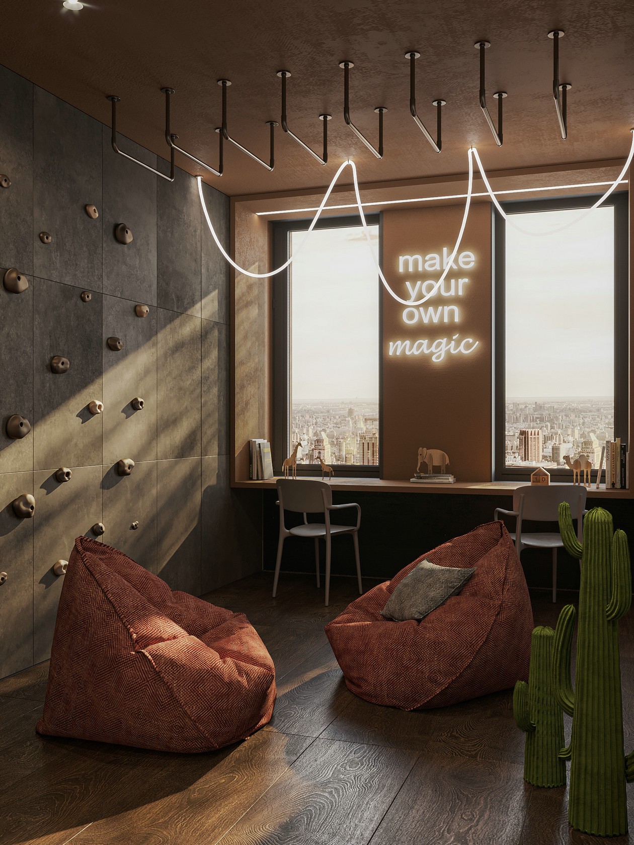 高级黑+砖红色 不同寻常的空间艺境-7