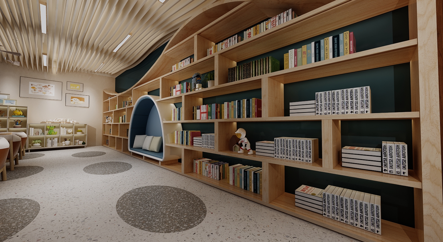 阅读区设计3D效果图-0
