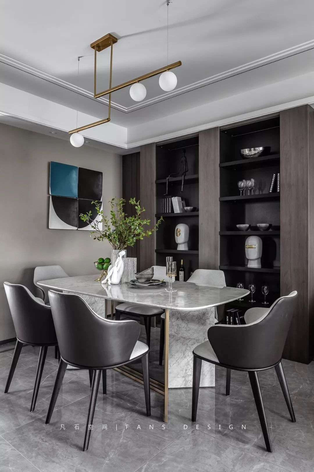 成都 118㎡现代简约之家，以水波纹元素打造灵动空间-36