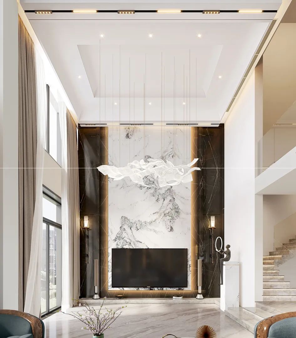 《雁鸣墅语》现代轻奢联排别墅丨青马别墅设计-20