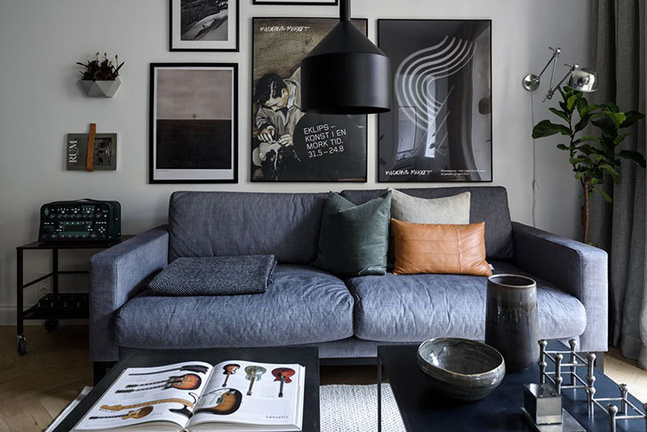 斯德哥尔摩音乐家 44 平米公寓,简约实用展现男性魅力-3