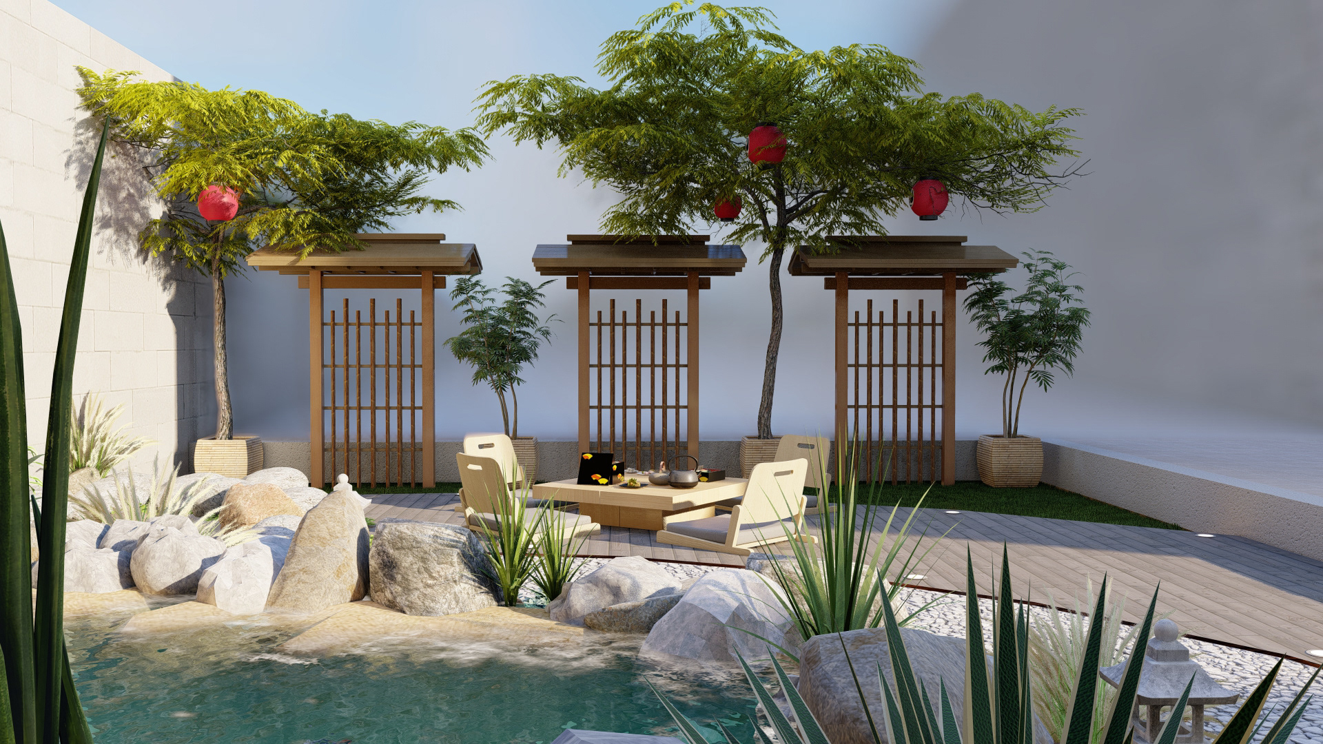 马斯喀特锦鲤鱼池及景观设计-3