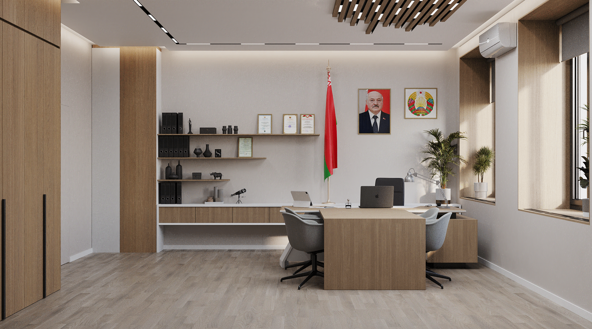 政府机构设计项目（办公室空间室内设计与3D可视化）-14