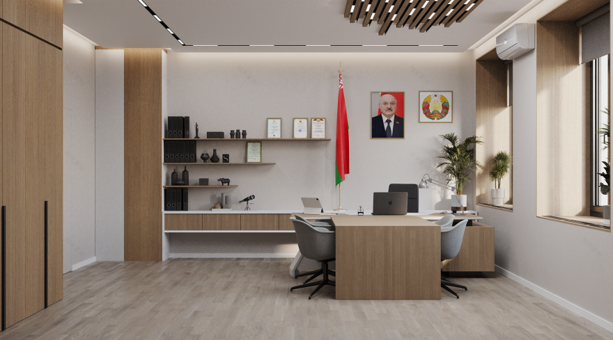 政府机构设计项目(办公室空间室内设计与3D可视化)-14