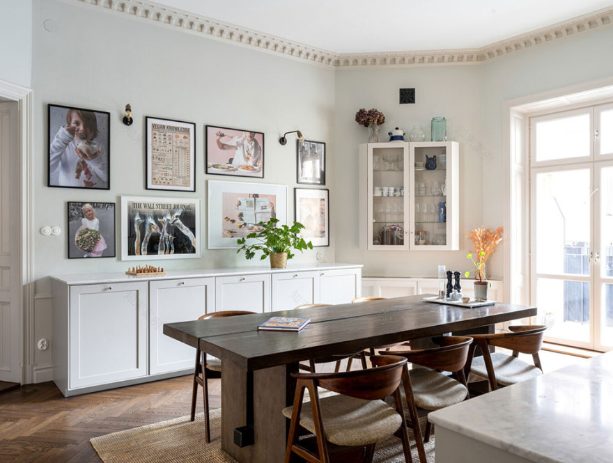 斯德哥尔摩公寓优雅图书馆设计-14