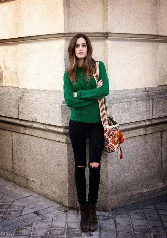 2017 流行色草木绿，这样穿让你远离路人-51