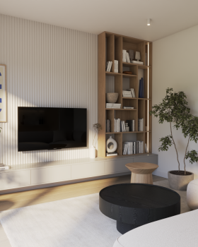 blue accents apartment