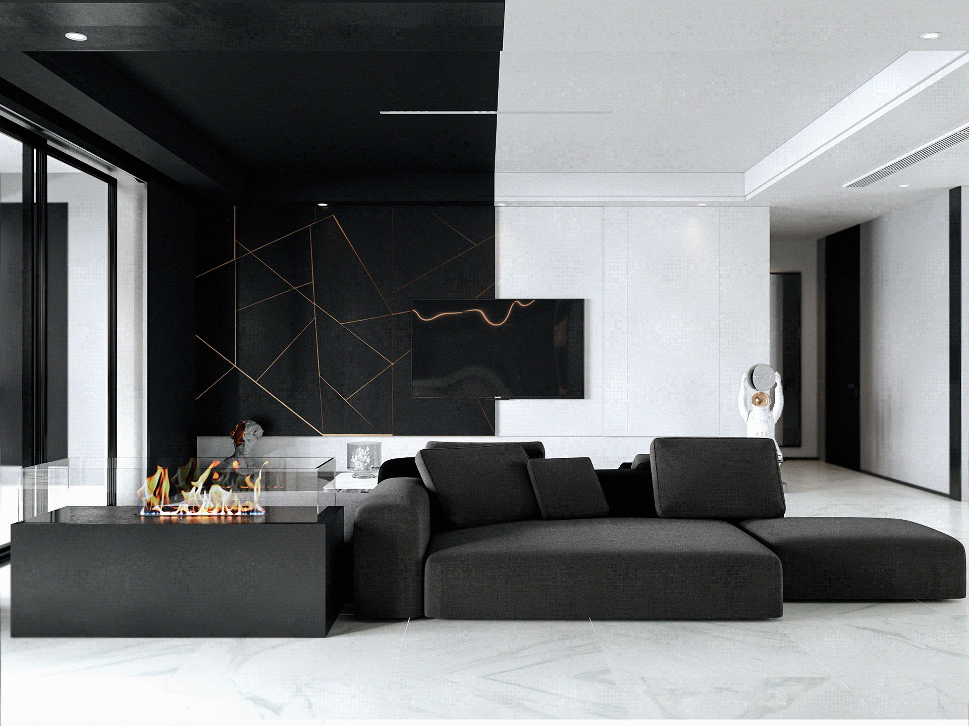 87.1㎡黑色系住宅设计  超酷！-1