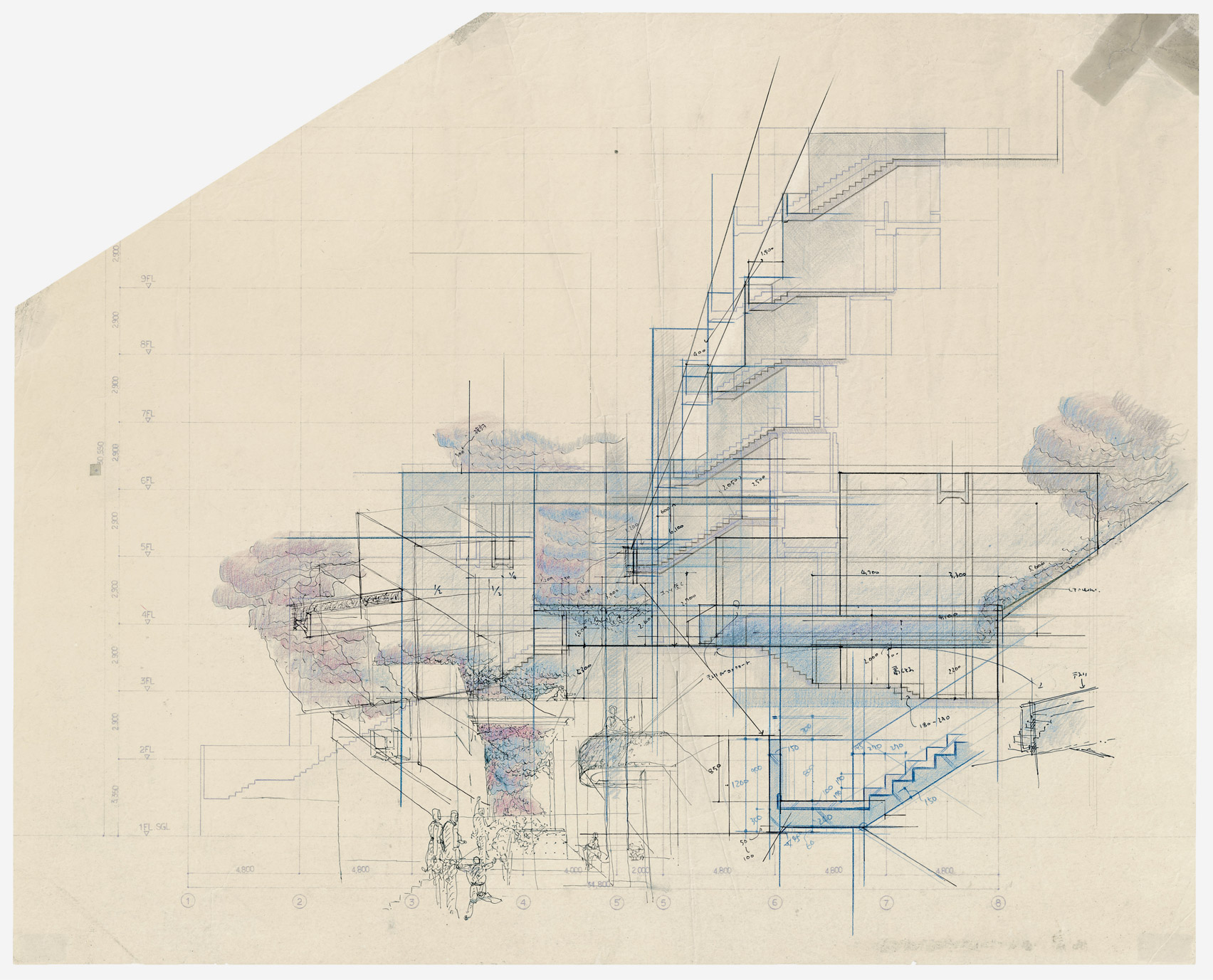 Tadao Ando showcases nine drawings that "capture the invisible depth behind architecture"-32