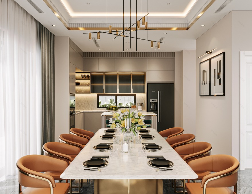 VILLA D · COSTAL CITY 客厅厨房设计丨越南海防丨Quan Xuan-20