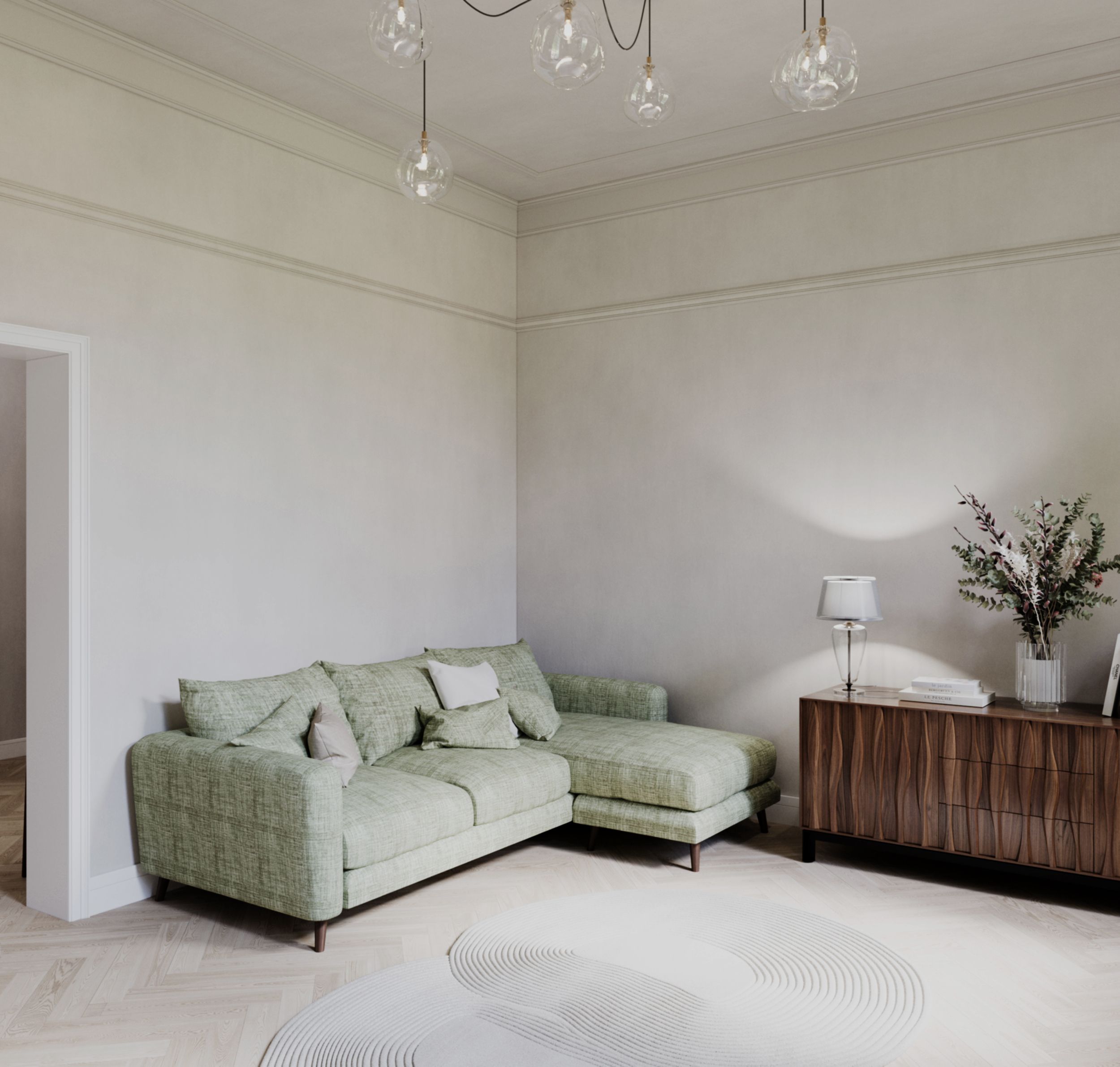 Дизайн приміщень передпокою та вітальні-10