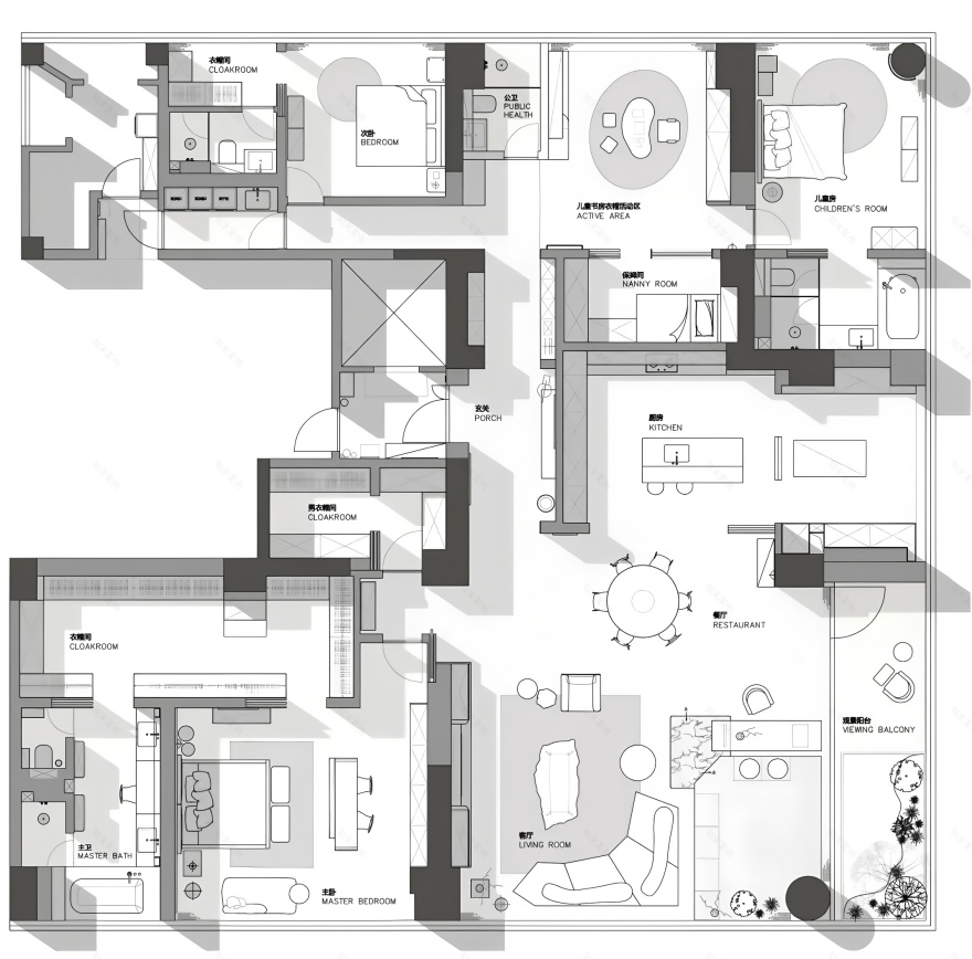 西安 · 曲江印510㎡私宅平层丨中国西安丨西安红杉设计-66