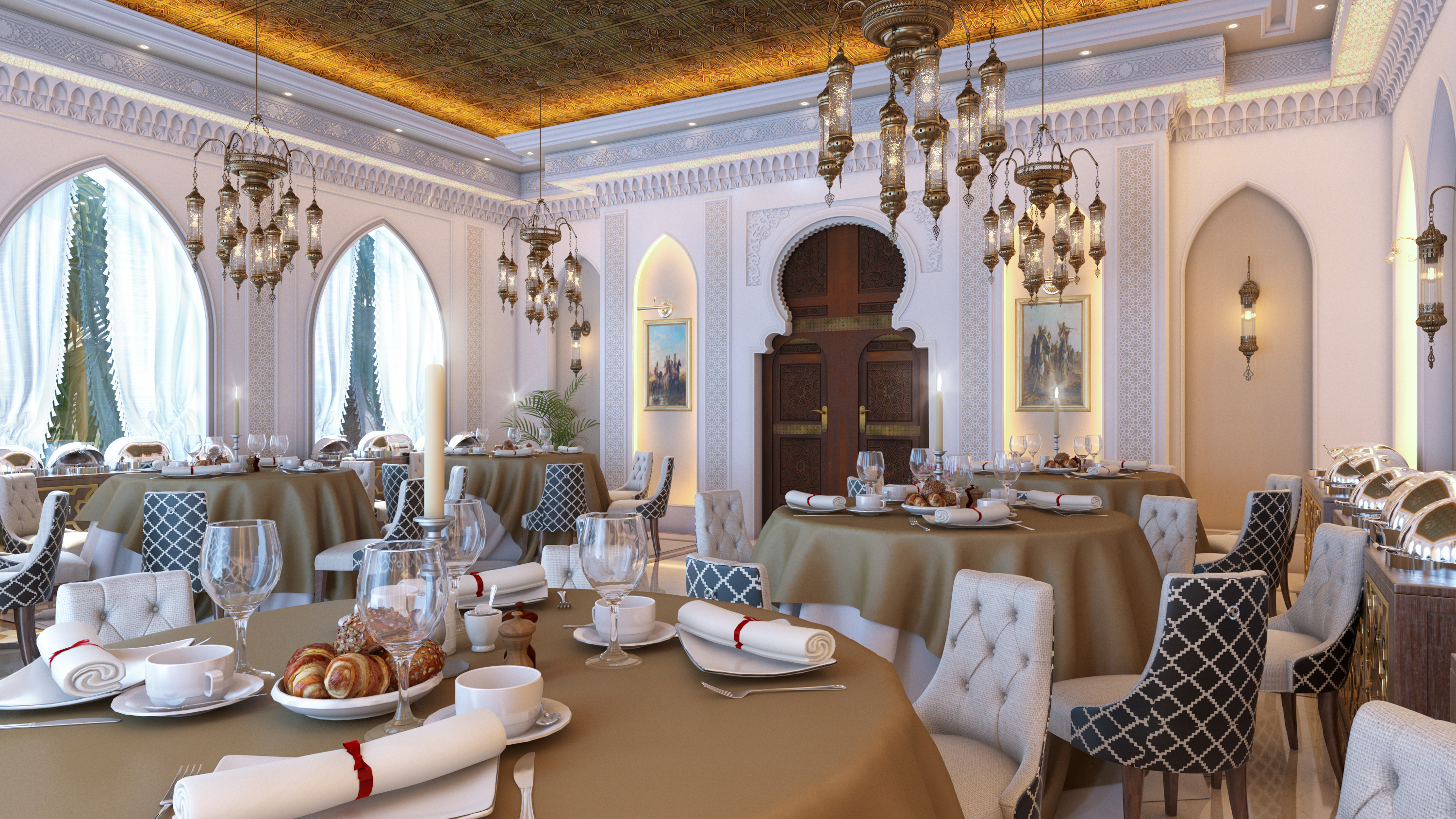 Moroccan style villa in KSA ( Dining Room)-1