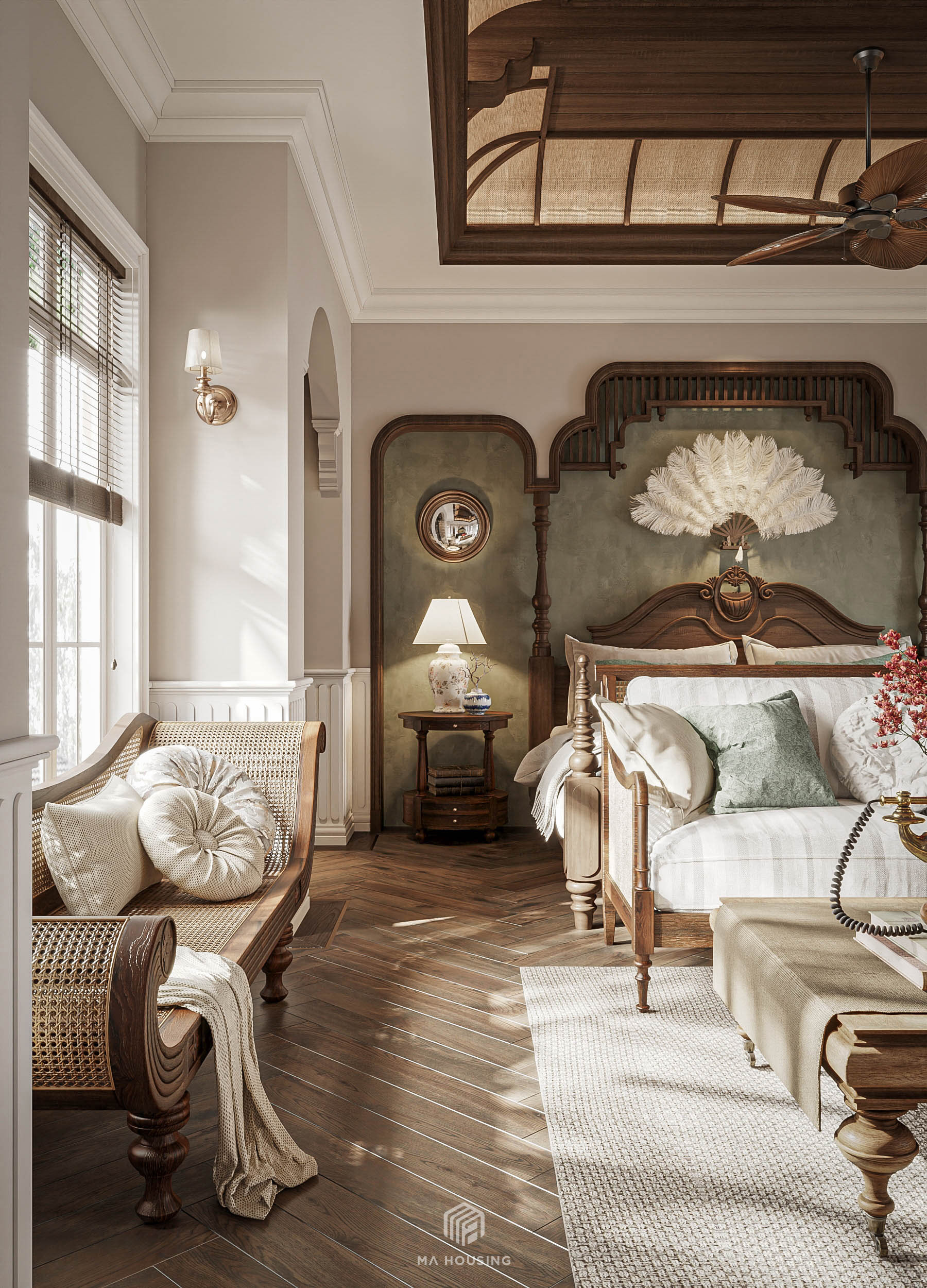 NGUYEN GIA THIEU 别墅主卧室 2丨越南河内丨MA housing-10