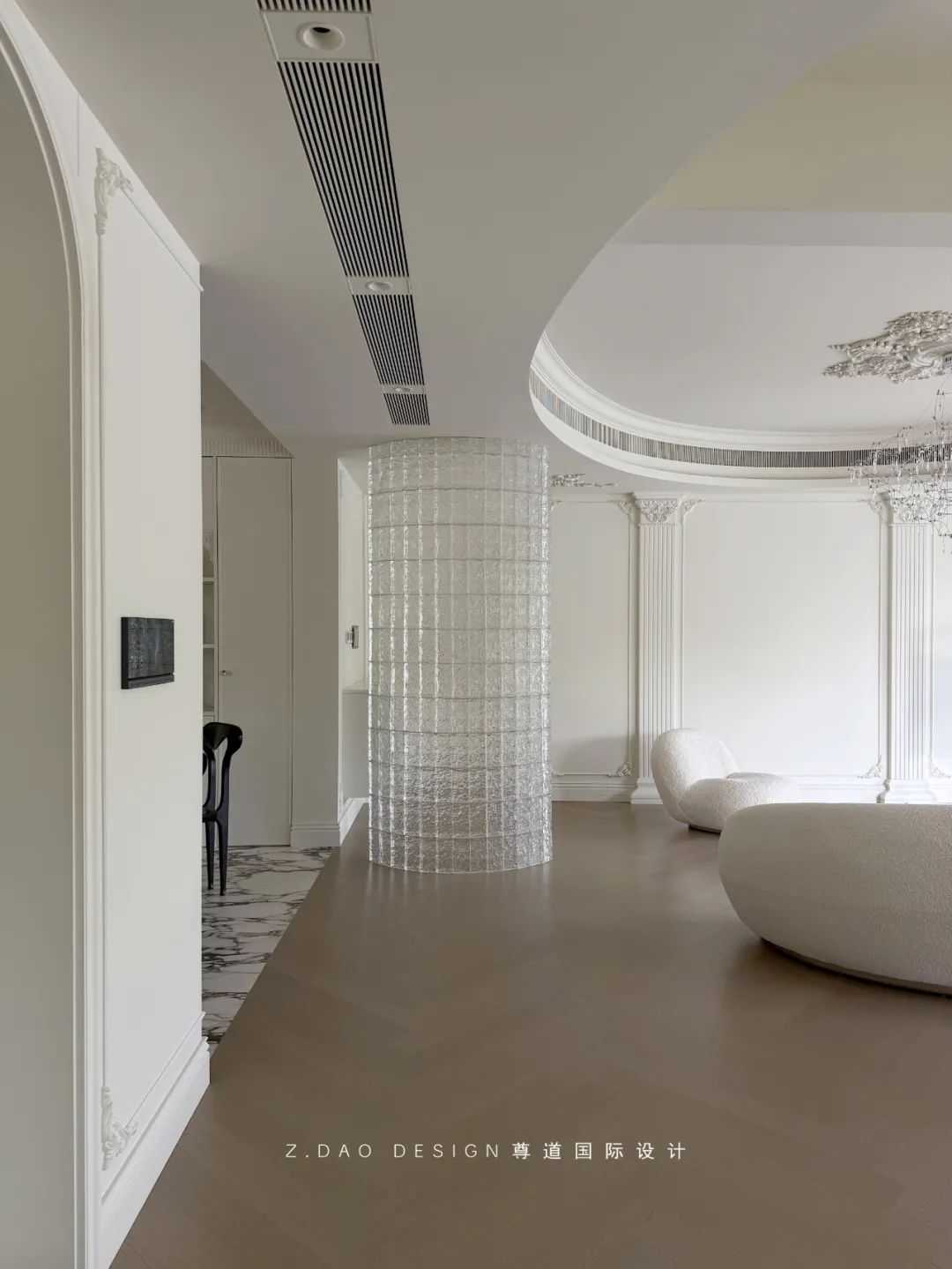 合肥『国贸天成』360㎡奶油法式风叠墅丨尊道国际设计-32