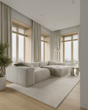 极简室内设计;极简室内风格(注:Minimal Interior常见指室内空间呈现极简主义的设计或风格,两种表述侧重点略有不同,可根据具体语境选择,若仅从最宽泛理解,极简室内设计更合适) 丨俄罗斯莫斯科丨Andrey Popov