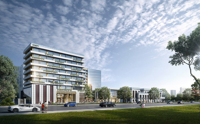 繁华都市中的宜居绿洲·商住楼建筑外观设计案例-32