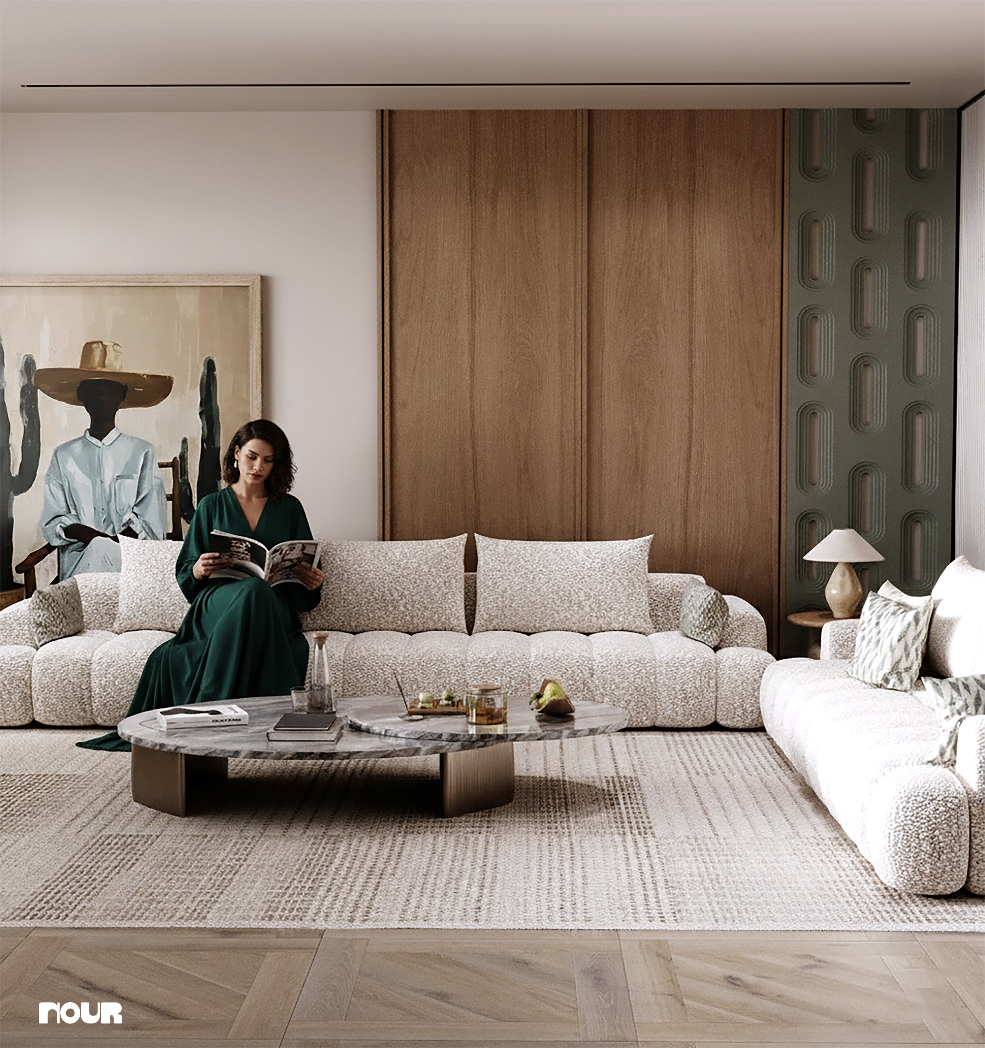 你提供的Contemorary拼写有误，正确的应该是Contemporary 准确的翻译是当代豪华公寓 丨Nourhan Emad-17