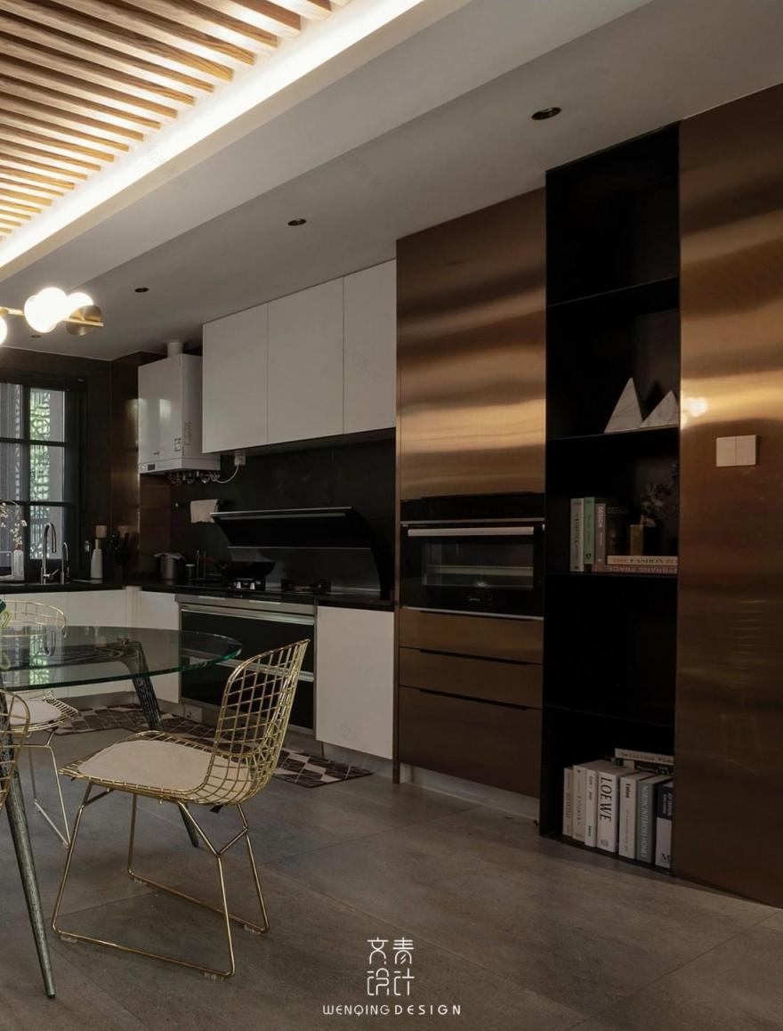 蓝色乳胶漆玄关,水磨石装饰的现代家居设计-12