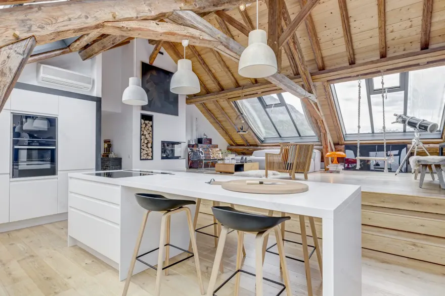 安纳西旧城区的独特复式公寓设计-8