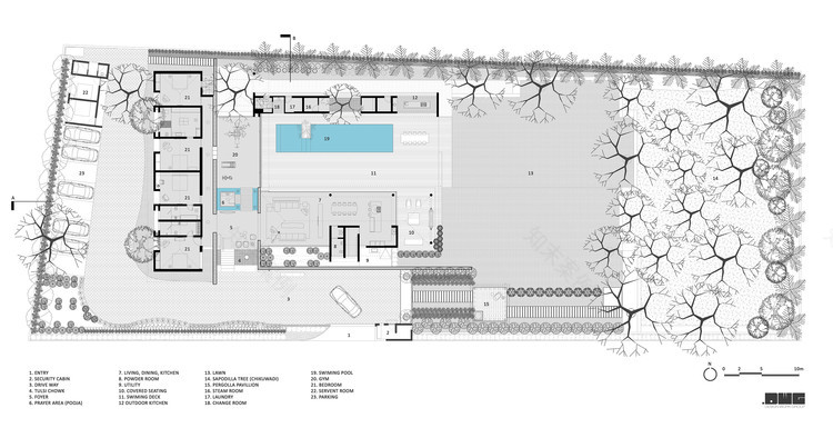 Urveel(树木环绕的印度热带住宅)-19