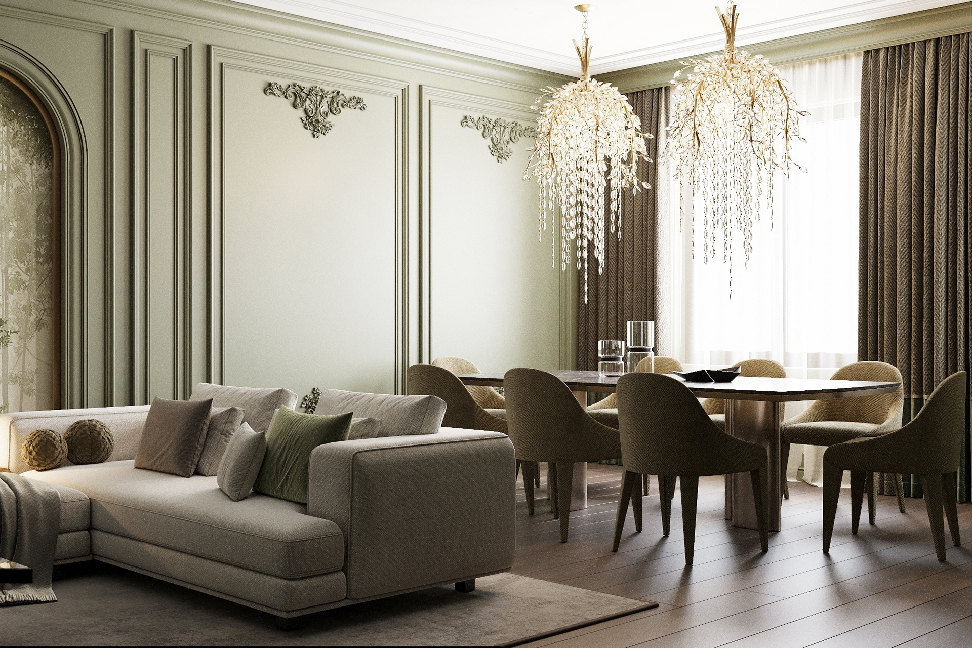 Olive Green Living Room Design-5