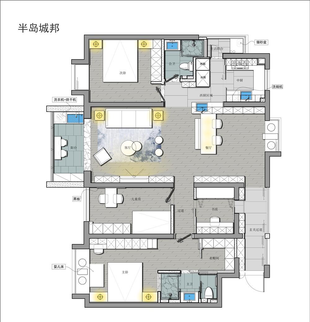 双路径双动线共享空间设计丨木子仁室内设计-0