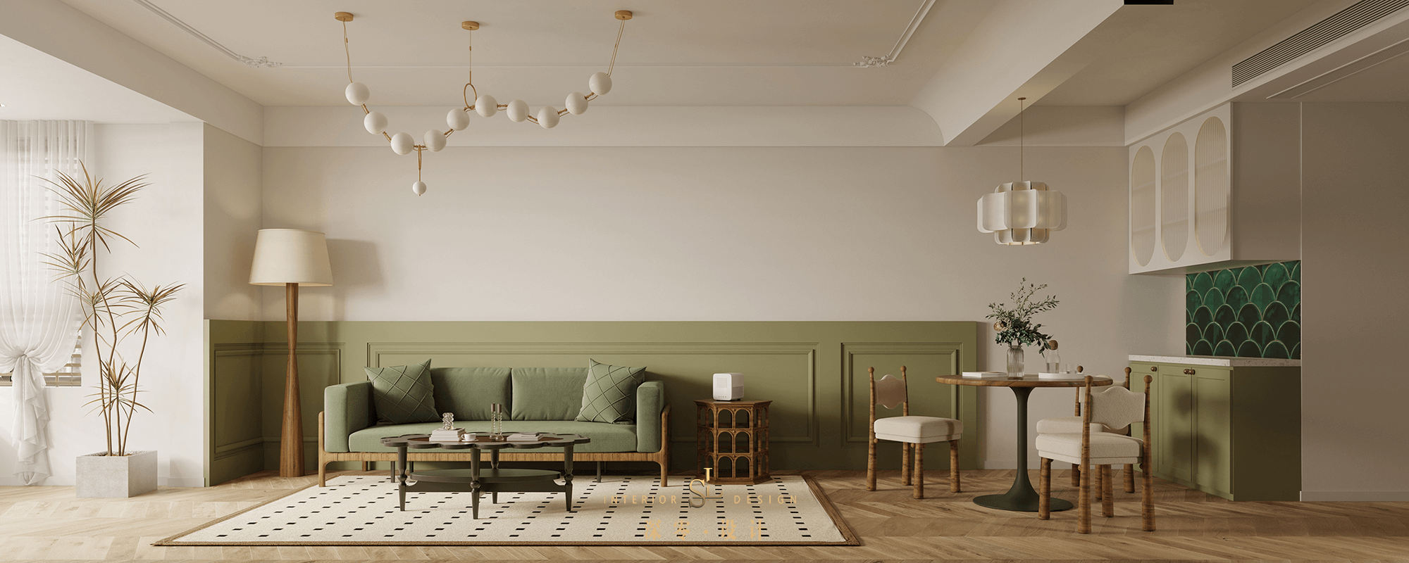 茶色复古家庭空间设计-12