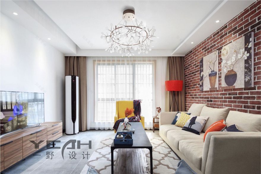锦泽花园 120㎡简约美式,红砖元素打造温馨空间-19